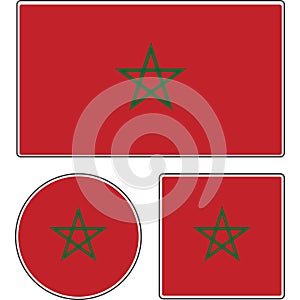 State flag of Morocco. Illustration with a star.