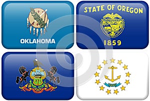 State Flag: Oklahoma, Oregon, Pennsylvania, RI