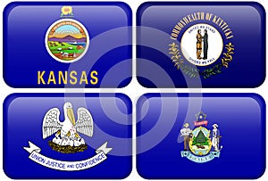 State Flags: Kansas, Kentucky, Louisiana, Maine