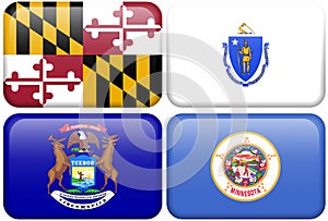 State Flags: Maryland, Massachusetts, Michigan, MN
