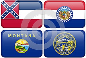 State Flags: Mississippi, Missouri, Montana, NE