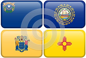 State Flags: Nevada, New Hampshire, New Jersey, NM