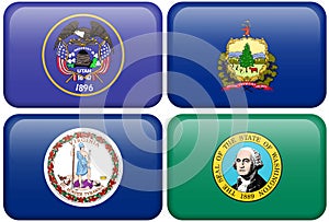 State Flags: Utah, Vermont, Virginia, Washington