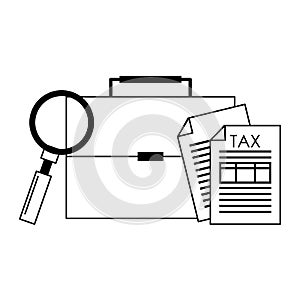 State government tax business cartoon in black and white