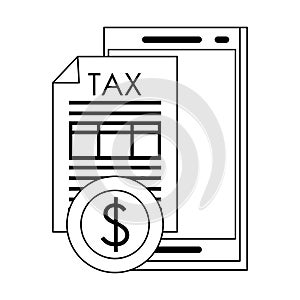 State government tax business cartoon in black and white