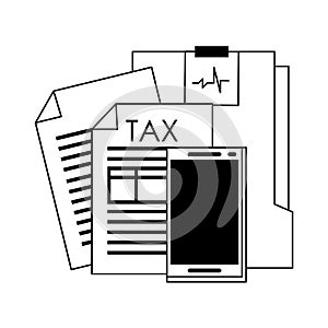 State government tax business cartoon in black and white