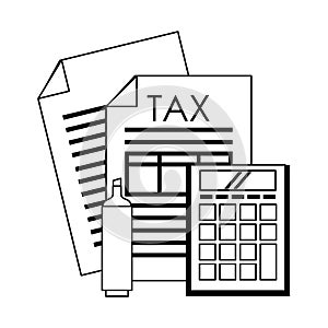 State government tax business cartoon in black and white