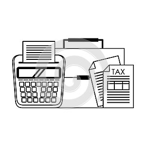 State government tax business cartoon in black and white