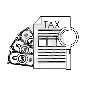 State government tax business cartoon in black and white