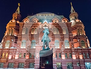 The State Historical Museum and Marshal Zhukov statue, Moscow, R