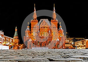 State Historical Museum in Moscow at night