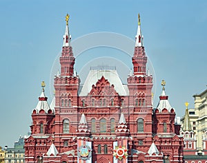 The State Historical Museum in Moscow on Red Square