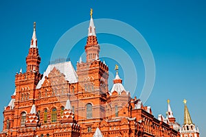 State Historical Museum on red square in Moscow, Russia