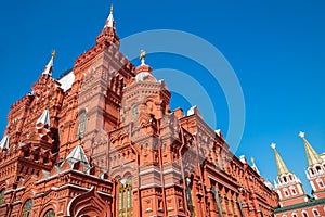 State Historical Museum on red square in Moscow, Russia