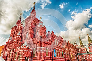 The State Historical Museum on Red Square, Moscow, Russia