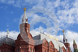 The State Historical Museum of Russia. Located between Red Square and Manege Square in Moscow