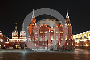 The State Historical Museum of Russia at night