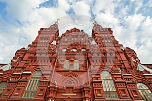 State Historical Museum of Russia, wedged between Red Square and Manege Square in Moscow, Russia