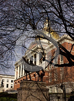 State house of Massachusetts in Boston