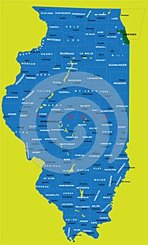 State of Illinois political map