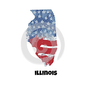 State of Illinois. United States Of America. Vector illustration
