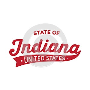 State of Indiana lettering design. Indiana, United States, typography design. Indiana, text design. Vector and illustration.