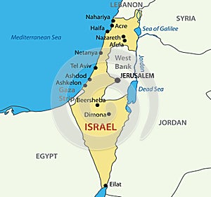 State of Israel - vector map photo