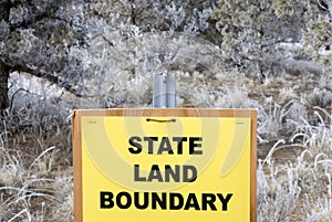 State Land Boundary Sign