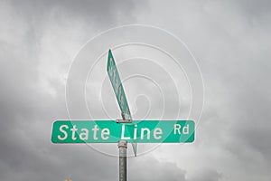 State Line Road Sign