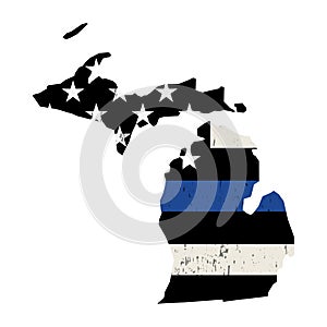 State of Michigan Police Support Flag Illustration