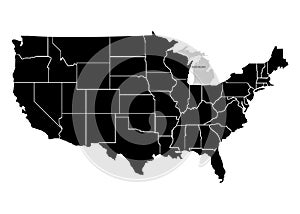 State Michigan on USA territory map. White background. Vector illustration