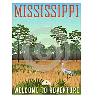 State of Mississippi travel poster or sticker photo