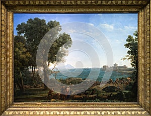 State Museum of Fine Arts named after AS Pushkin -Claude Lorrain, Battl on dridge