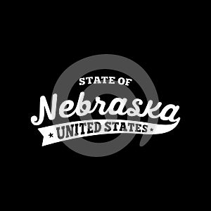 State of Nebraska lettering design. Nebraska, United States, typography design. Nebraska, text design. Vector and illustration.