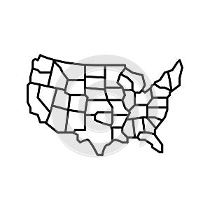 state new york line icon vector illustration