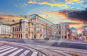 State Opera at sunrise - Vienna - Austria