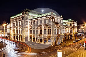 State Opera in Vienna Austria at night