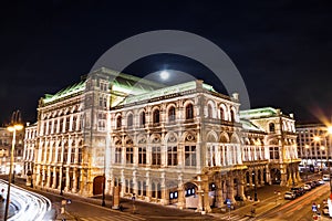 State Opera in Vienna Austria at night