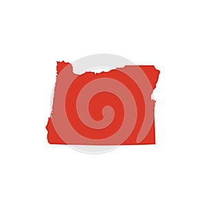 State of Oregon vector map silhouette. OR state shape icon. Outline contour map of Oregon.