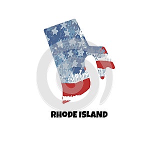 State of Rhode Island. United States Of America. Vector illustration. USA flag.