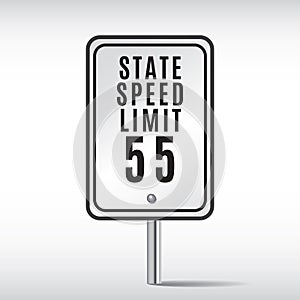 state speed limit fifty-five sign. Vector illustration decorative design