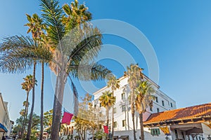 State street in Santa Barbara on a clear day