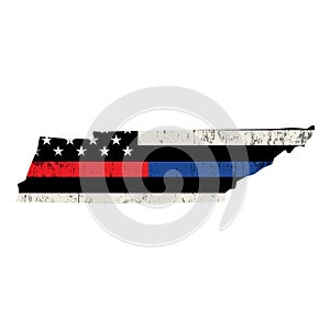 State of Tennessee Police and Firefighter Support Flag Illustration