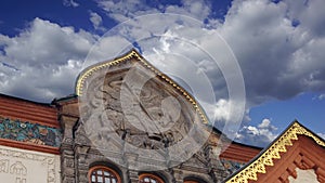 The State Tretyakov Gallery against the moving clouds-- is an art gallery in Moscow, Russia