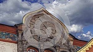 The State Tretyakov Gallery against the moving clouds-- is an art gallery in Moscow, Russia