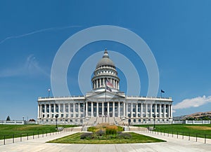 State of Utah Capitol hill complex in Salt Lake City, historic exterior rotunda dome interior, house, senate and soupreme court