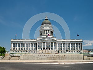 State of Utah Capitol hill complex in Salt Lake City, historic exterior rotunda dome interior, house, senate and soupreme court