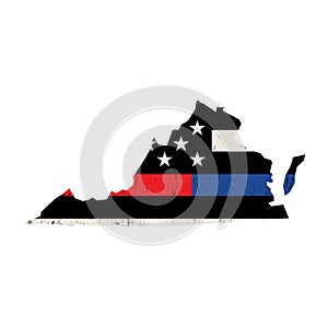 State of Virginia Police and Firefighter Support Flag Illustration