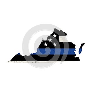 State of Virginia Police Support Flag Illustration