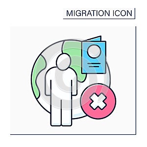 Stateless person color icon